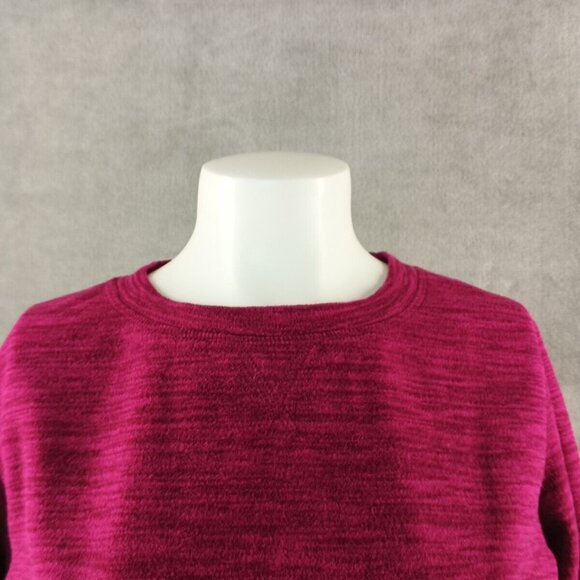 NWT KAREN SCOTT Sports Fleece Hiking Sweatshirt Double Petite Fuchsia Pullover - Picture 4 of 11